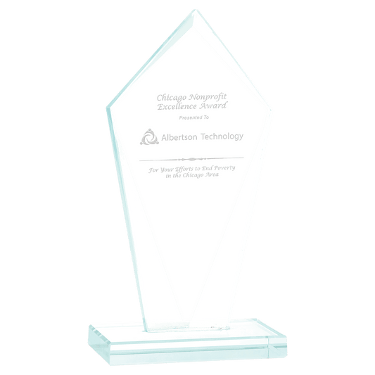 6 3/4" Diamond Jade Glass Award