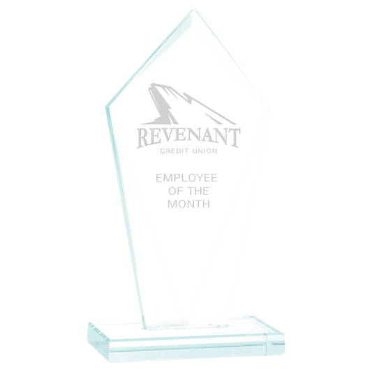 7 1/2" Diamond Jade Glass Award