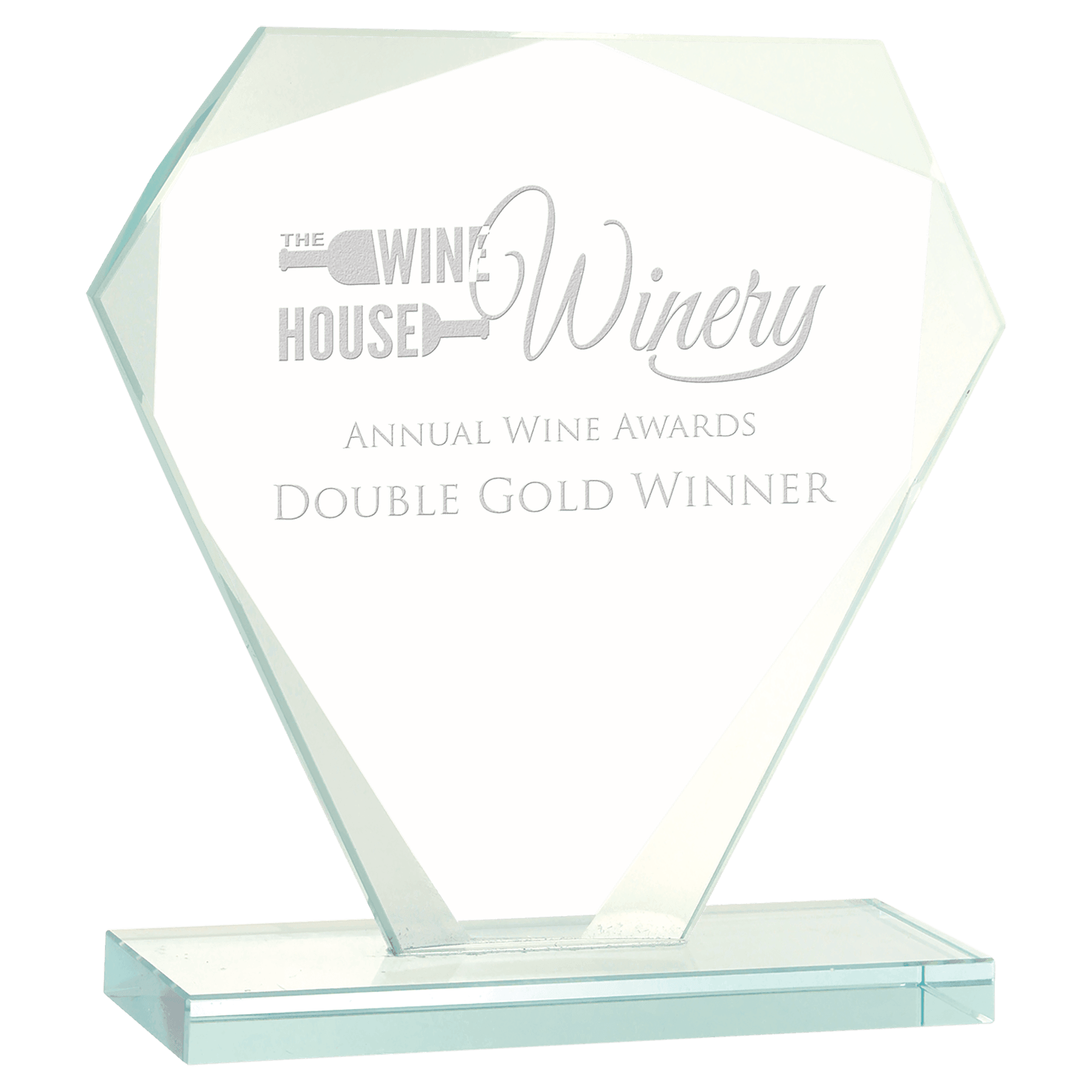 6 1/4" Cut Diamond Jade Glass Award