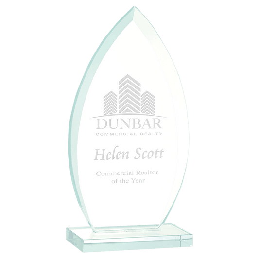 8 3/4" Oval Jade Glass Award