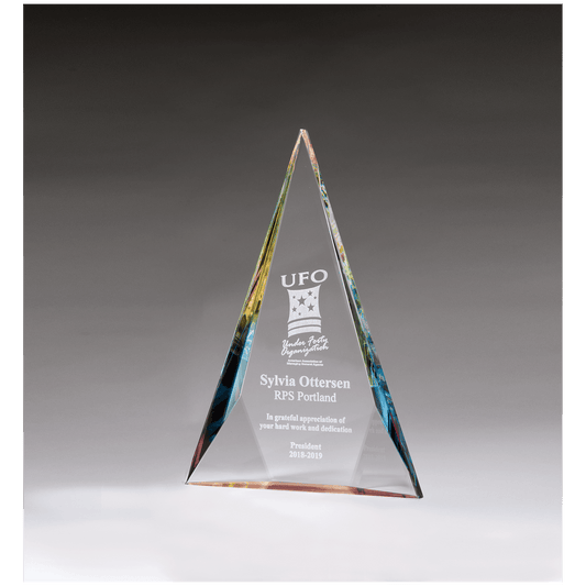 8 3/8" x 12" x 1 1/8" (Tapered) Diamond Series Crystal with Prism-Effect