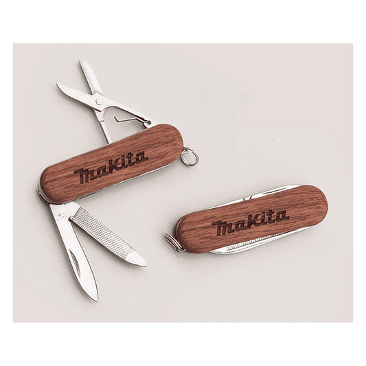 3/8" x 1 1/2" 4-Function Wood Handle Pocket Knife