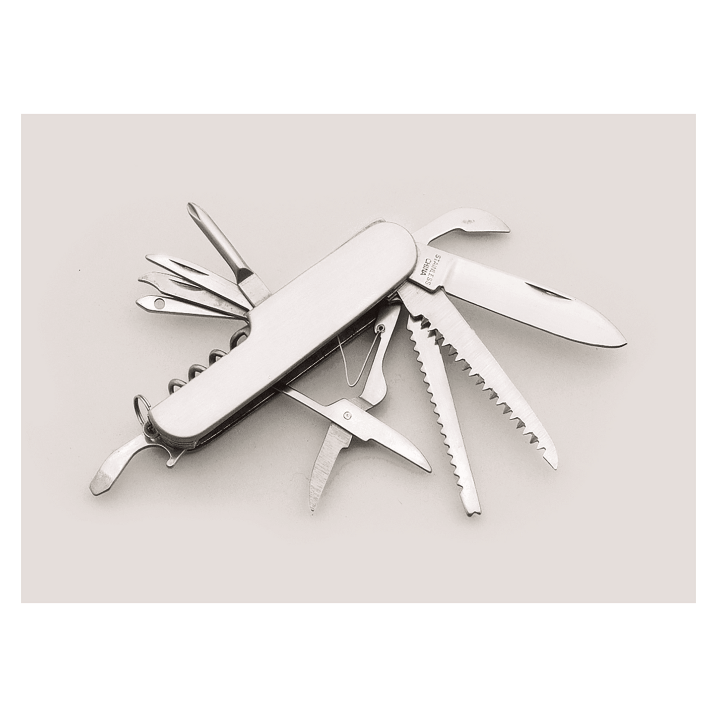3/4" x 3 1/2" 11-Function Stainless Steel Pocket Knife
