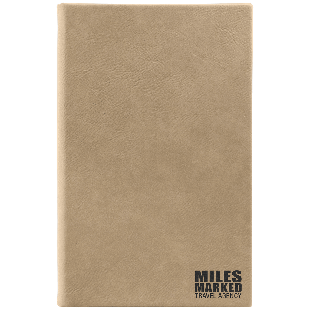 Light Brown 5 3/8" x 8 1/4" Light Brown Leatherette 110 Page Bound Journal with Ribbon Bookmark