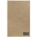 Light Brown 5 3/8" x 8 1/4" Light Brown Leatherette 110 Page Bound Journal with Ribbon Bookmark