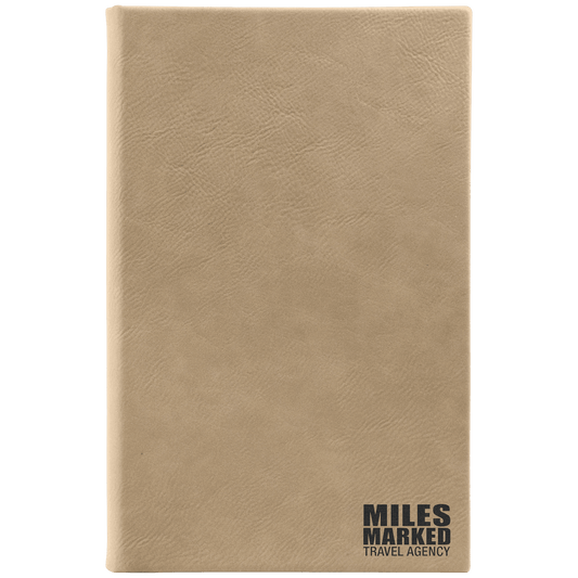 Light Brown 5 3/8" x 8 1/4" Light Brown Leatherette 110 Page Bound Journal with Ribbon Bookmark