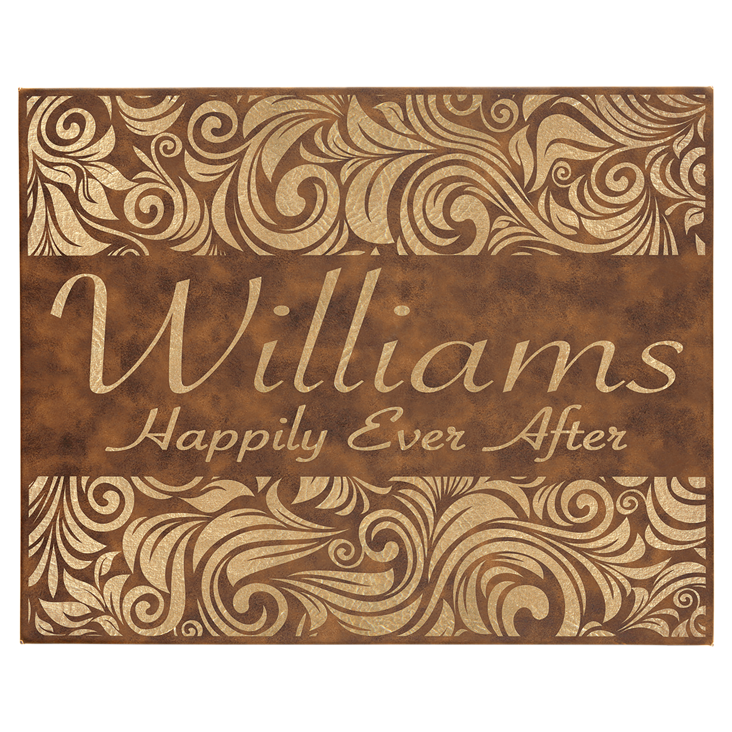 Rustic/Gold 16" x 20" Laserable Leatherette Wall Decor with Sawtooth Hanger