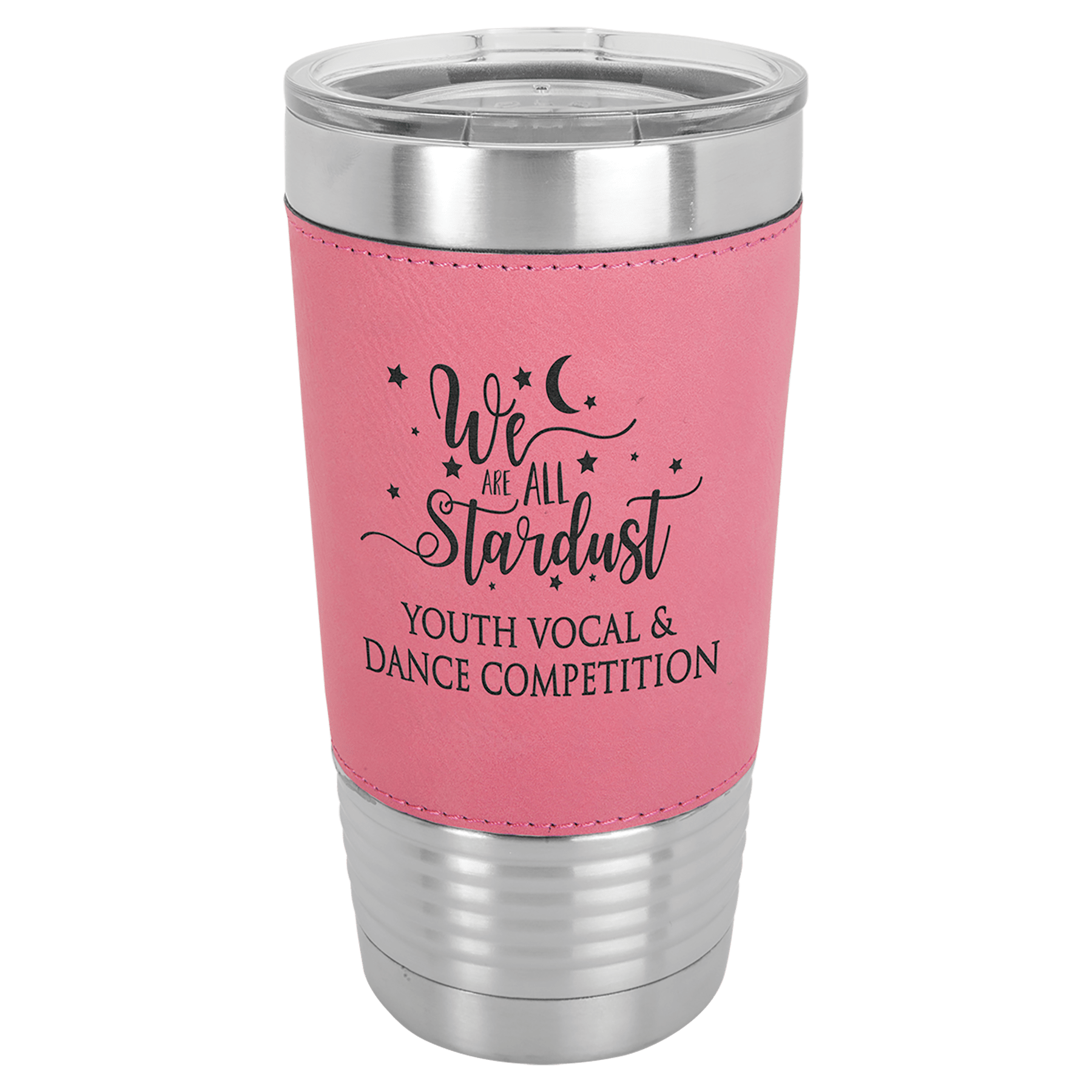 Pink Laserable Leatherette Tumbler with Clear Polar Camel 20 oz. Lid
