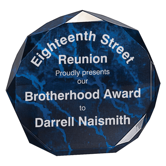 Blue 6" Marble Octagon Acrylic Award