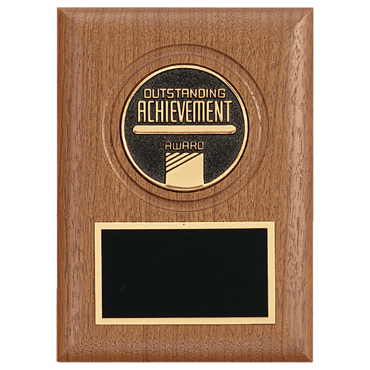 5" x 7" American Walnut CAM Plaque with Black Brass Plate (Medallion Sold Separately)