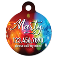 1 1/4" Gloss White Sublimatable Aluminum Round Pet Tag with Tab
