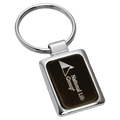 1" x 2 3/4" Chrome Plated Key Ring with Black Aluminum Insert