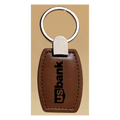 1 3/8" x 3 3/8" Leather Key Ring with Silver Hardware
