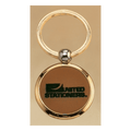 1 1/2" Diameter Gold Key Ring with Leather Front, Brass Back