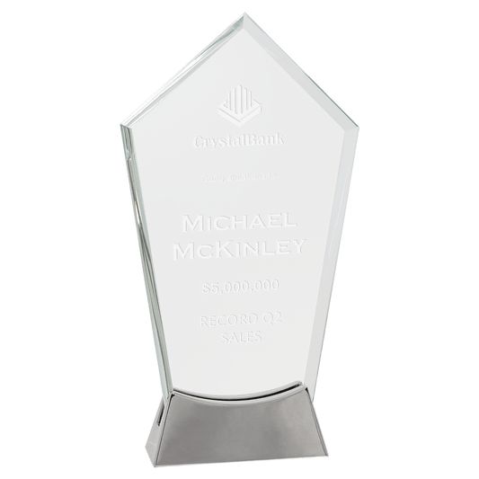 9 1/4" Peak Platinum Glass with Full Metal Base