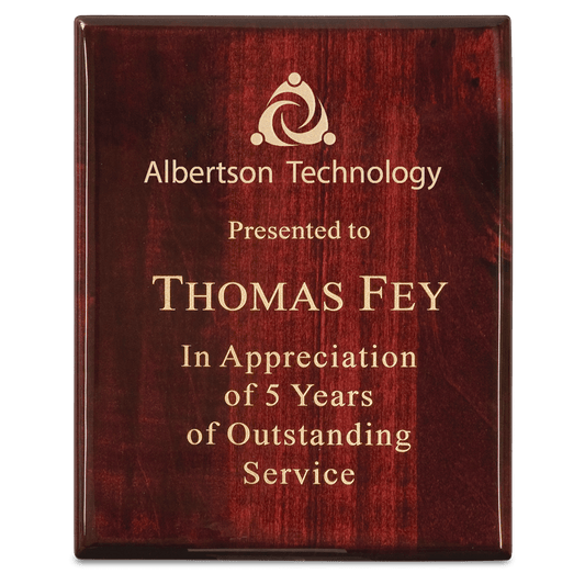 9" x 12" Premium Rosewood Piano Finish Plaque