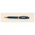 Blue Brass Pen with Clear 5 1/4" Plastic Pen Case