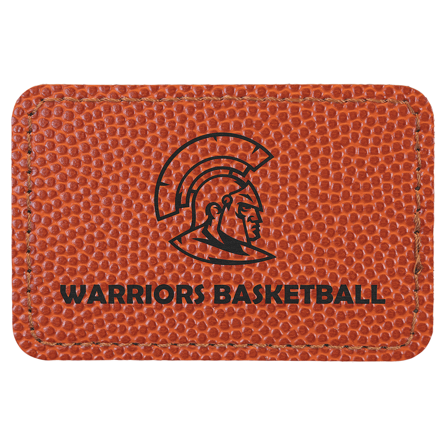 Basketball 3" x 2" Laserable Leatherette Rectangle Patch with Kota Pro Adhesive