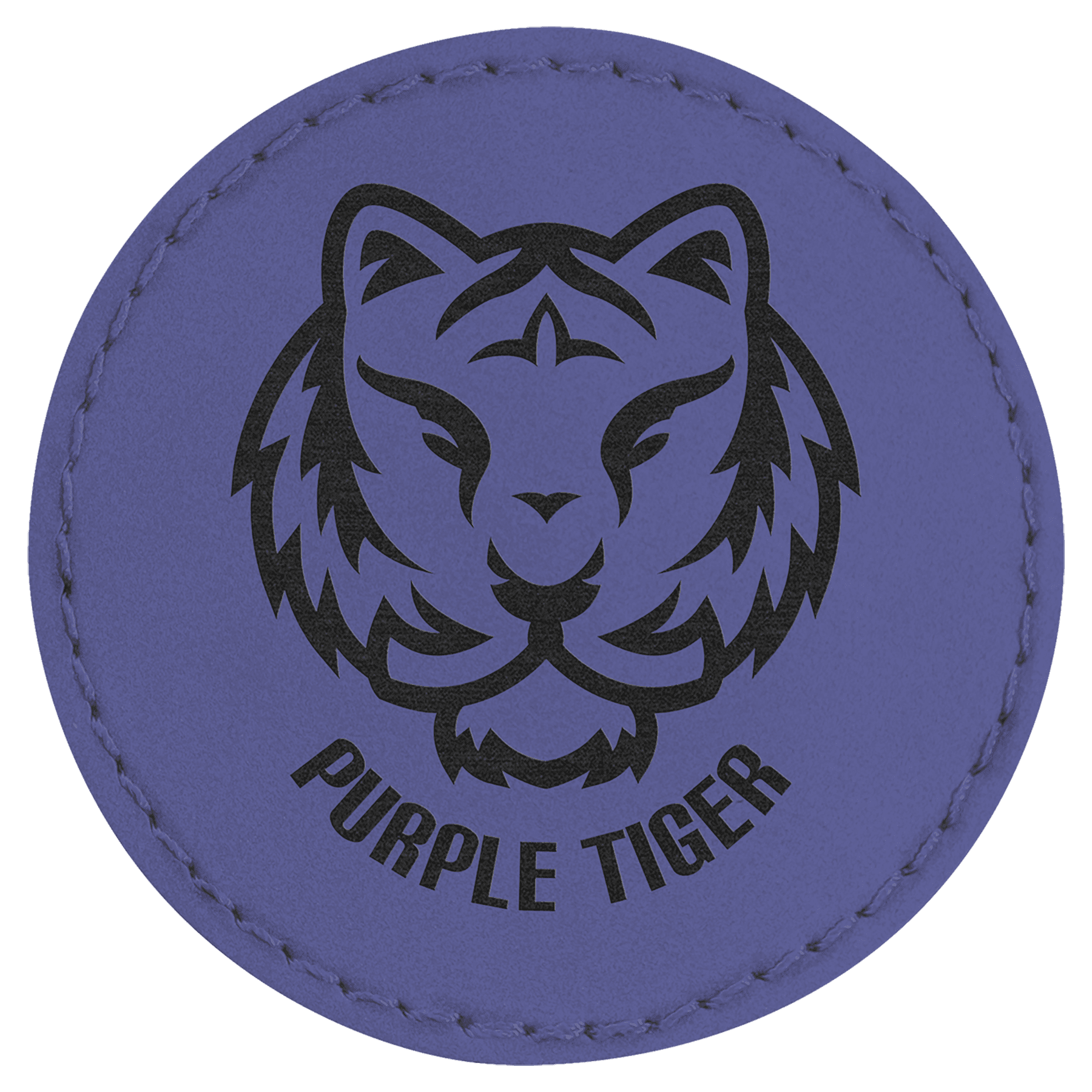 Purple 2 1/2" Round Laserable Leatherette Patch with Adhesive