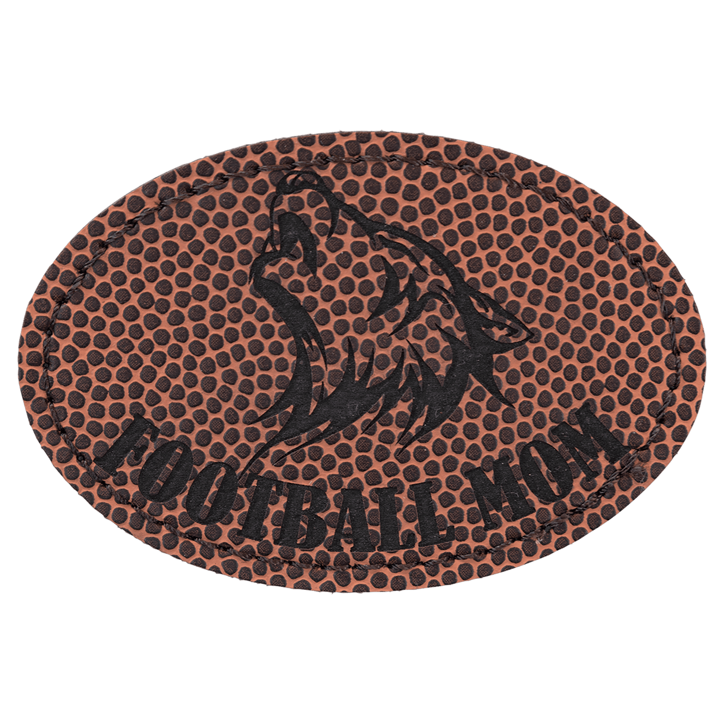 Football 3" x 2" Laserable Leatherette Oval Patch with Kota Pro Adhesive