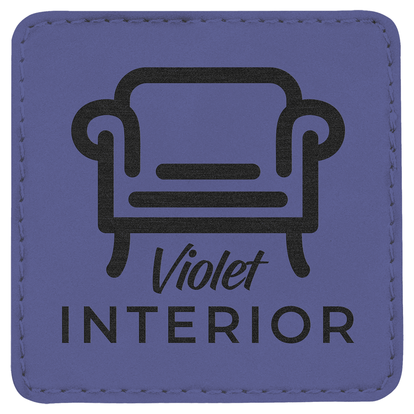 Purple 3" x 3" Laserable Leatherette Square Patch with Kota Pro Adhesive