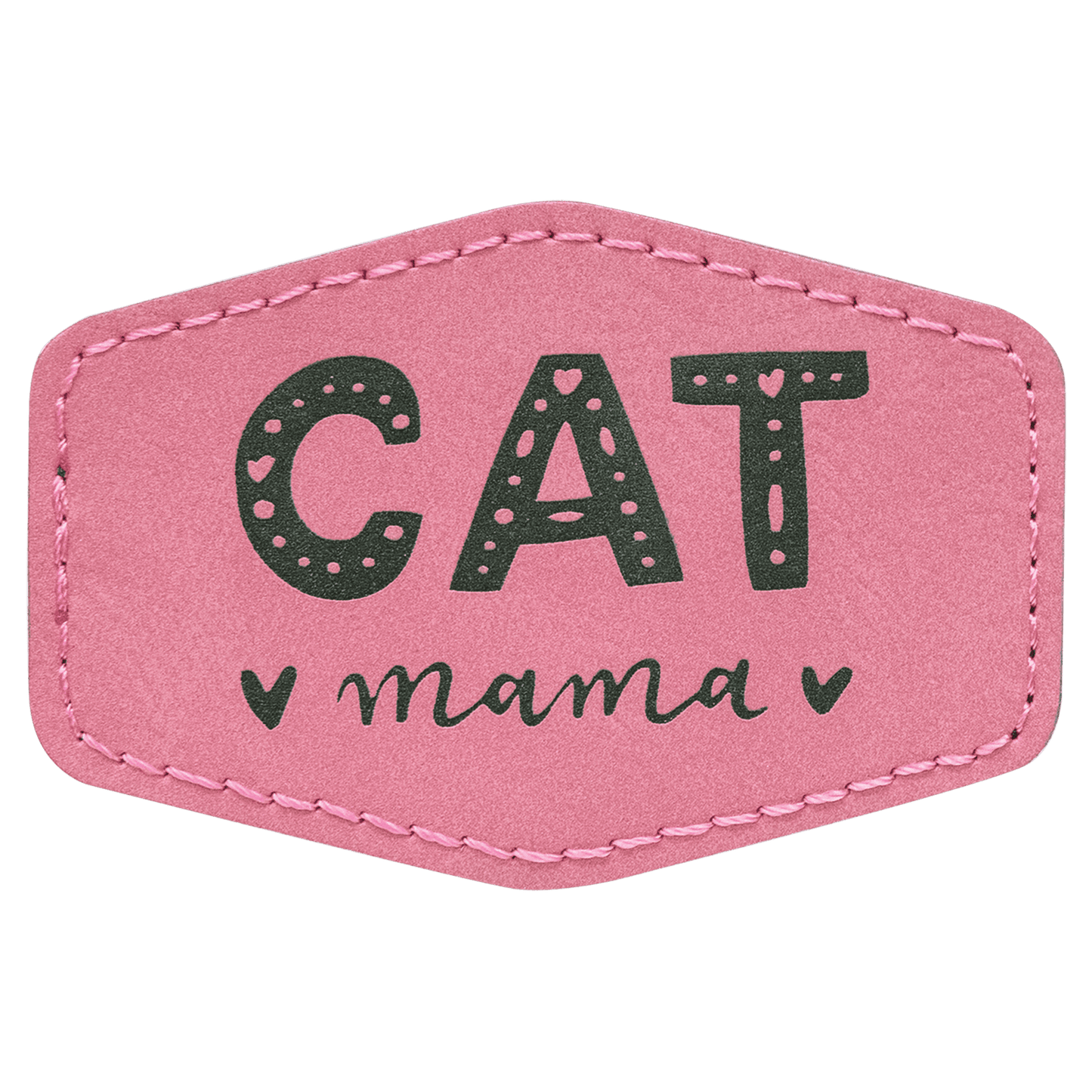 Pink 3" x 2" Laserable Leatherette Hex Patch with Kota Pro Adhesive