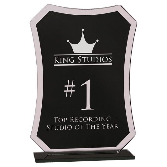 7 1/4" Black Rectangle Reflection Glass Award
