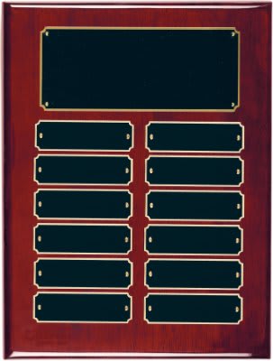12 Plate Rosewood Piano Finish Completed Perpetual Plaque