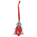 3" x 4" Tree Sublimatable Acrylic Ornament with Red Ribbon