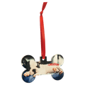 2 1/4" x 3 13/16" Bone Sublimatable Acrylic Ornament with Red Ribbon