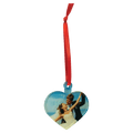 3" Heart Sublimatable Acrylic Ornament with Red Ribbon