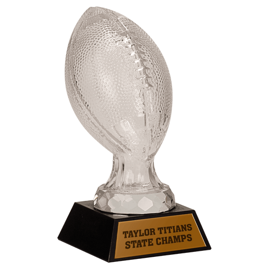 7 1/2" Glass Football with Marble Base