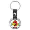 3 3/8" x 1 3/8" Round Sublimatable Keychain with White Insert