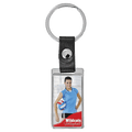 3 3/4" x 1 1/4" Rectangle Sublimatable Keychain with White Insert