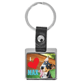 3 3/4" x 1 3/8" Square Sublimatable Keychain with White Insert