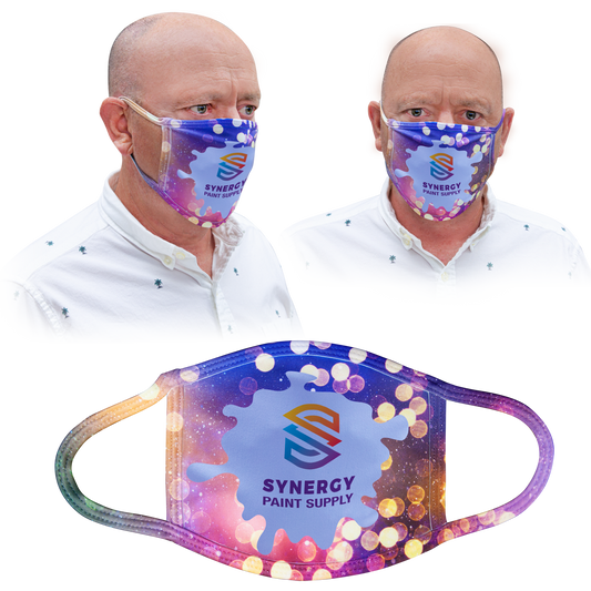 6 1/2" x 5 1/2" Large White Sublimatable Face Mask-Not For Medical Use