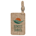4 1/4" x 2 3/4" Sublimatable Burlap Luggage Tag