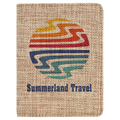 4 1/4" x 5 1/2" Sublimatable Burlap Passport Holder