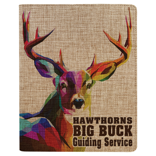 9 1/2" x 12" Sublimatable Burlap Portfolio with Notepad