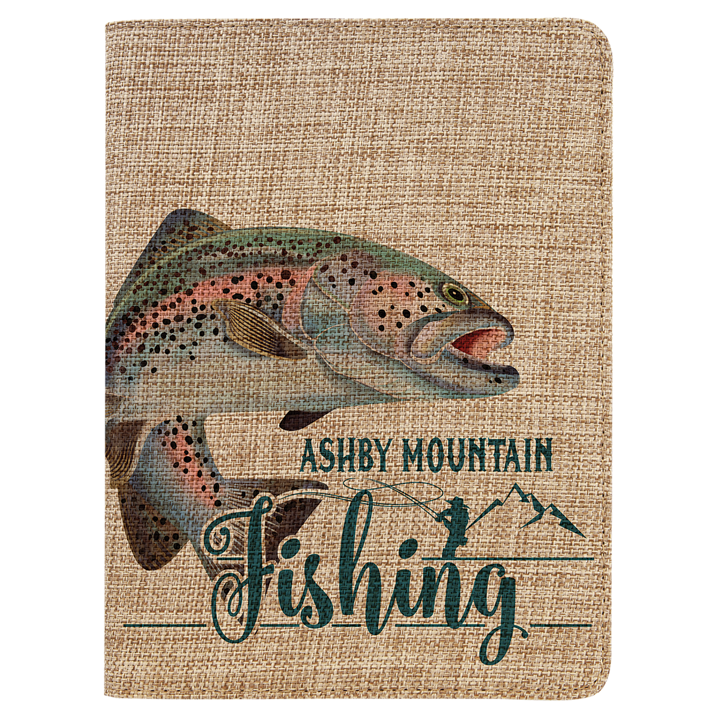 7" x 9" Sublimatable Burlap Small Portfolio with Notepad