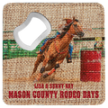4" x 4" Square Sublimatable Burlap Bottle Opener Coaster