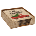 4" x 4" Sublimatable Burlap Square 6-Coaster Set