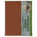 7" x 9" Rawhide Sublimatable Burlap Portfolio with Notepad