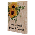 7" x 9 3/4" Burlap Sketch Book with White Unlined Notepad