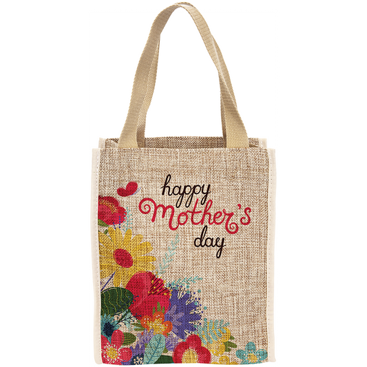 8" x 10" Burlap Sublimatable Gift Bag with 3" Gusset