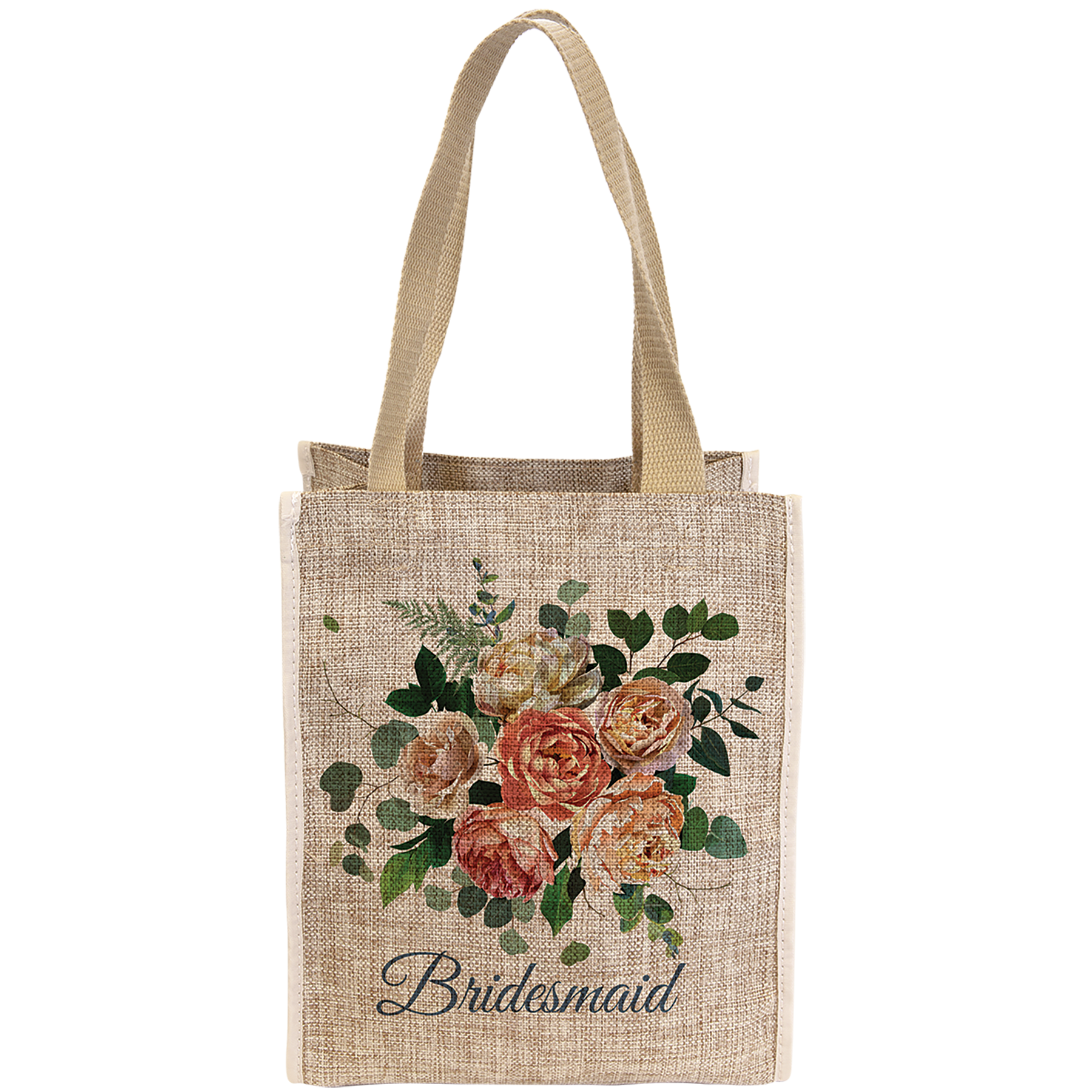 10" x 12" Burlap Sublimatable Gift Bag with 5 1/2" Gusset