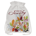6 1/4" x 9" White Canvas Drawstring Bag