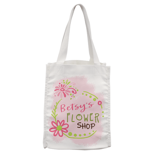 8" x 10" White Canvas Gift Bag with 3" Gusset