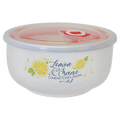 3" x 5.7" Ceramic Storage Bowl with Flexible Plastic Lid