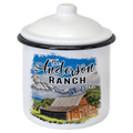 5.25" x 3.9" White/Black Canister with Lid